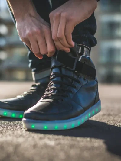 USB charging Luminous LED Leather Shoes
